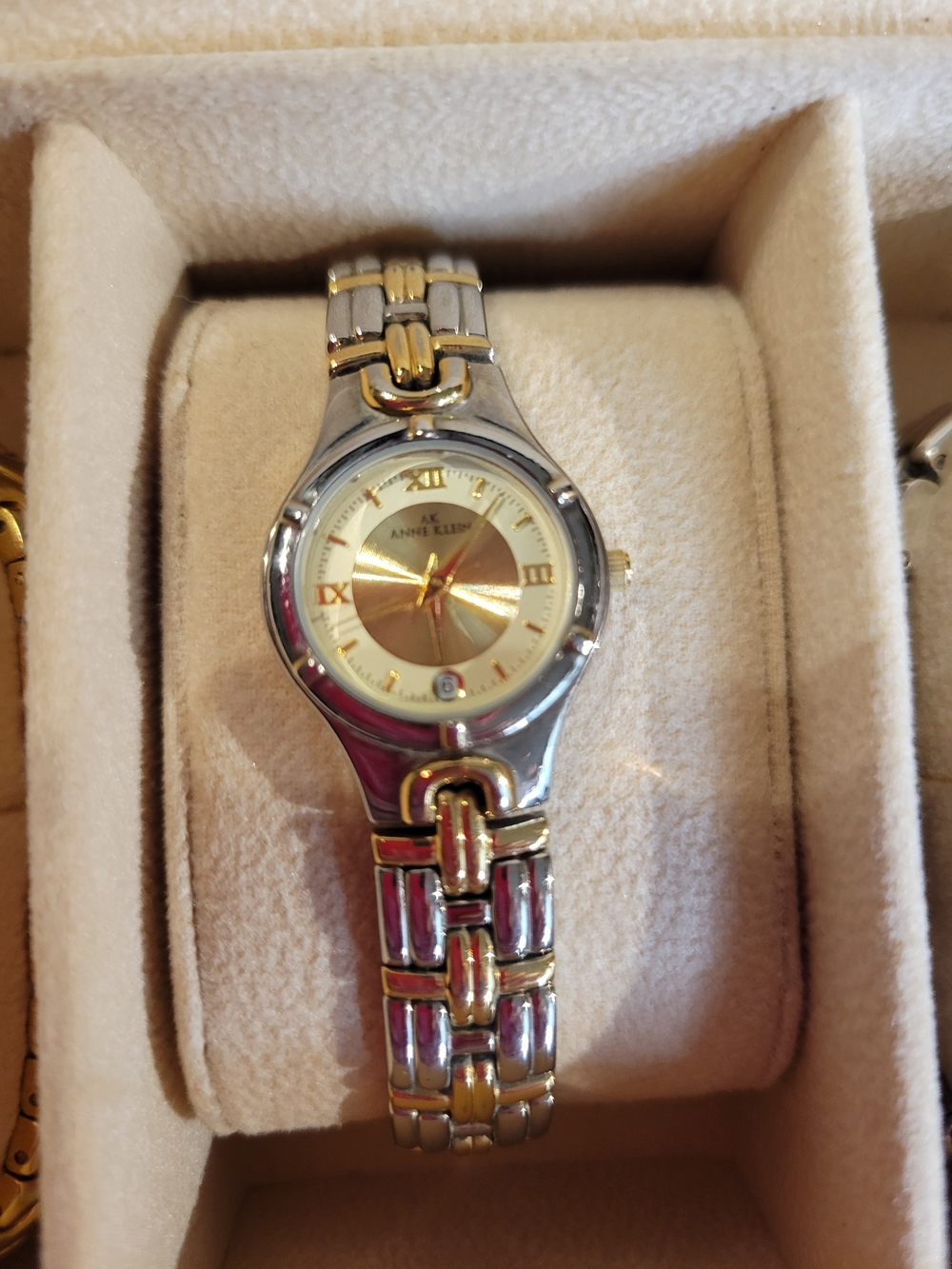 Anne Klein Two-Tone Gold and Silver Women's Dress Bracelet Watch